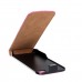 iPhone 4 4s - Genuine Leather Up Down Flip Protective Phone Cover Case - Green